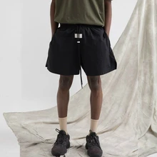 Летние легкие шорты Джастина Бибера с длинным шнурком в стиле хип-хоп, свободные спортивные шорты зеленого/черного цвета с карманами на молнии