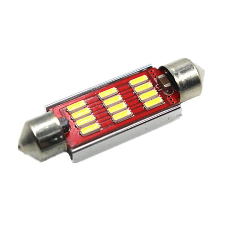 Leites 2pcs Festoon LED C5W Lamp Canbus LED 31mm 36mm 39mm 41mm 4014 12-SMD Reading License White Light No Error No Polarity.03