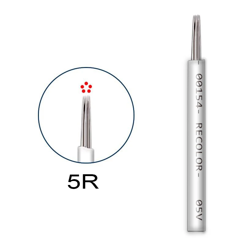

100pcs Laminas Tebori Microblading Circular R5 pin Round Liner Blades 5RL Tattoo Needles For Permanent Makeup Eyebrow Fog Pen