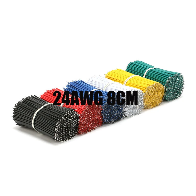 

Free shipping 100pc 24AWG 8CM PCB LED Solder Electrical Fly Jumper Wire DIY Insulated Hand Repair Cable Tin Conductor Wires