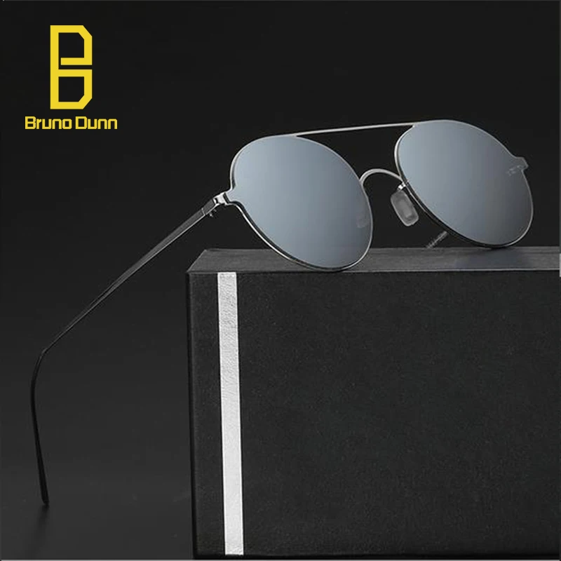

2017 High Quality Brand Designer Rimless Titanium Polarized Light Round Sunglasses MEN Women Retro Memory TR90 pink Sun Glasses