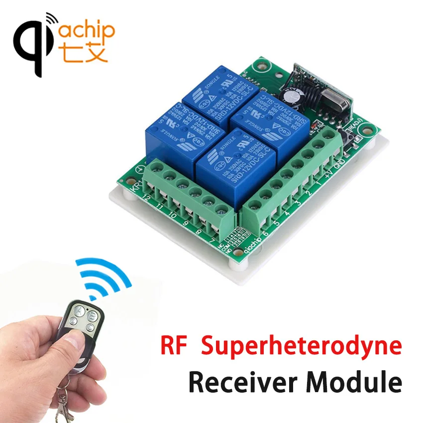 QIACHIP 433 Mhz DC 12 V 4CH беспроводной пульт дистанционного управления релейный приемник