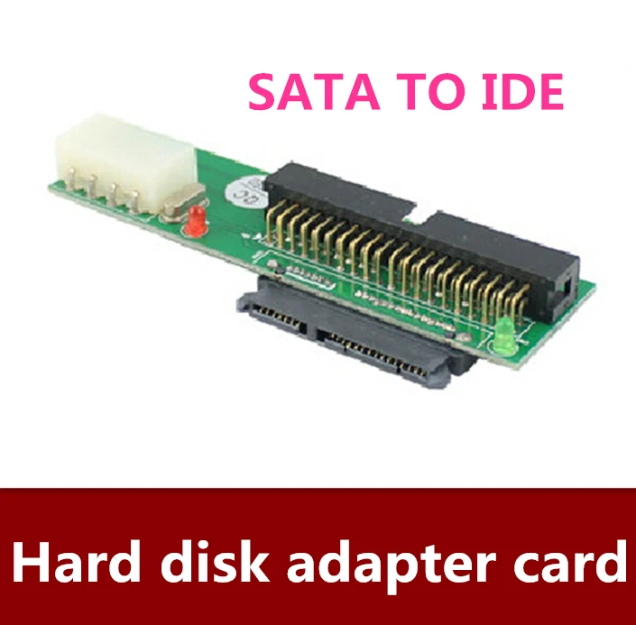 5pcs/lot Flat plug type SATA to IDE hard disk adapter card SATA TO IDE serial to parallel port JM20330 chip Free shipping compactflash cf card to ide hard disk adapter card ide 40