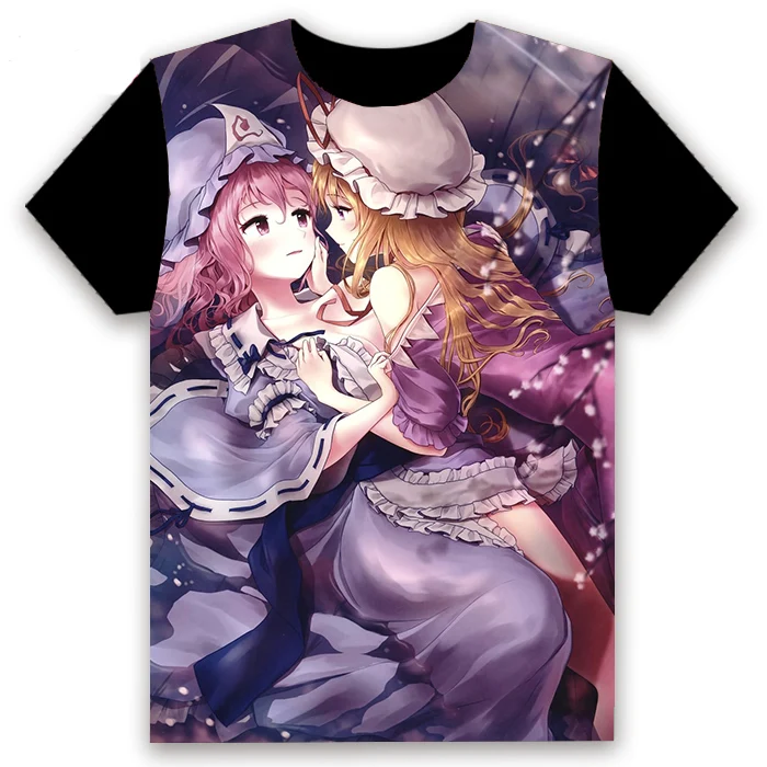 Модная мужская футболка Аниме TouHou Project Hakurei Reimu Kirisame Marisa косплей с коротким рукавом унисекс черные футболки Топы лето