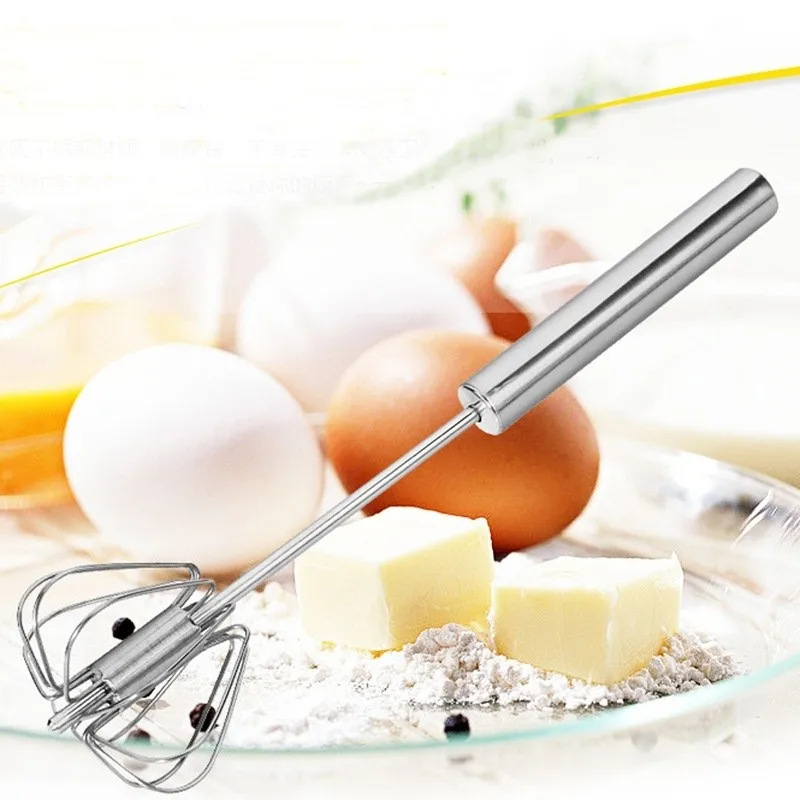 1pc Stainless steel Egg Beater Practical Semi automatic Manual Press
