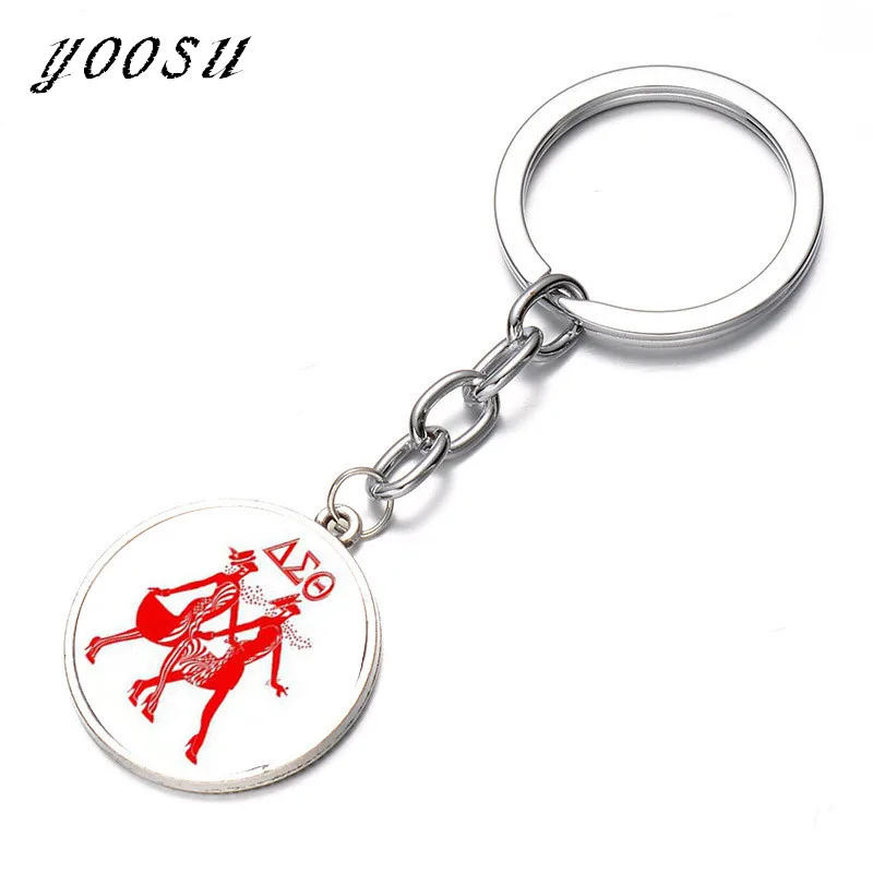 NEW Key Chains Delta Sigma Theta Sorority KeyRings Holder Round Glass
