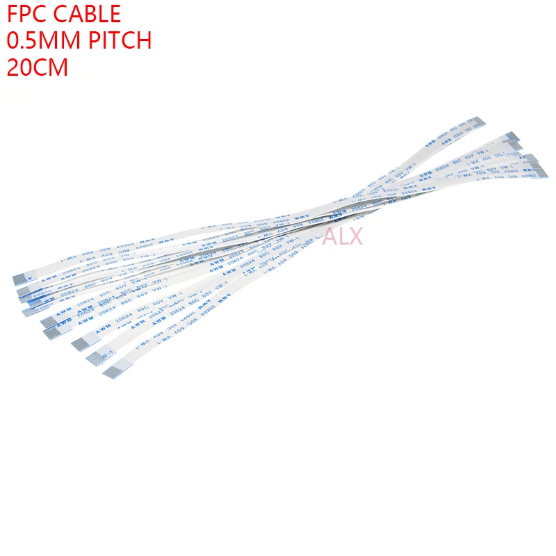 

10PCS FPC Ribbon Flexible Flat CABLE PITCH 0.5MM 200MM A-Type 4P 6P 8P 10P 12P 16P 20P 30P 40P FFC WIRE 6/10/12/16/20/30/40 pin