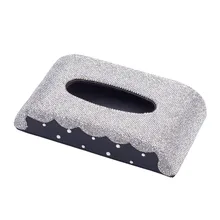 Держатель из искусственной кожи, коробка для салфеток, Алмазный кристалл, прямоугольный чехол для салфеток, авто держатель для салфеток