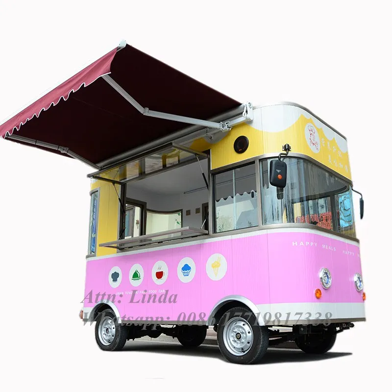Tricycle food cart bike mini bus food truck mobile bbq food cart street