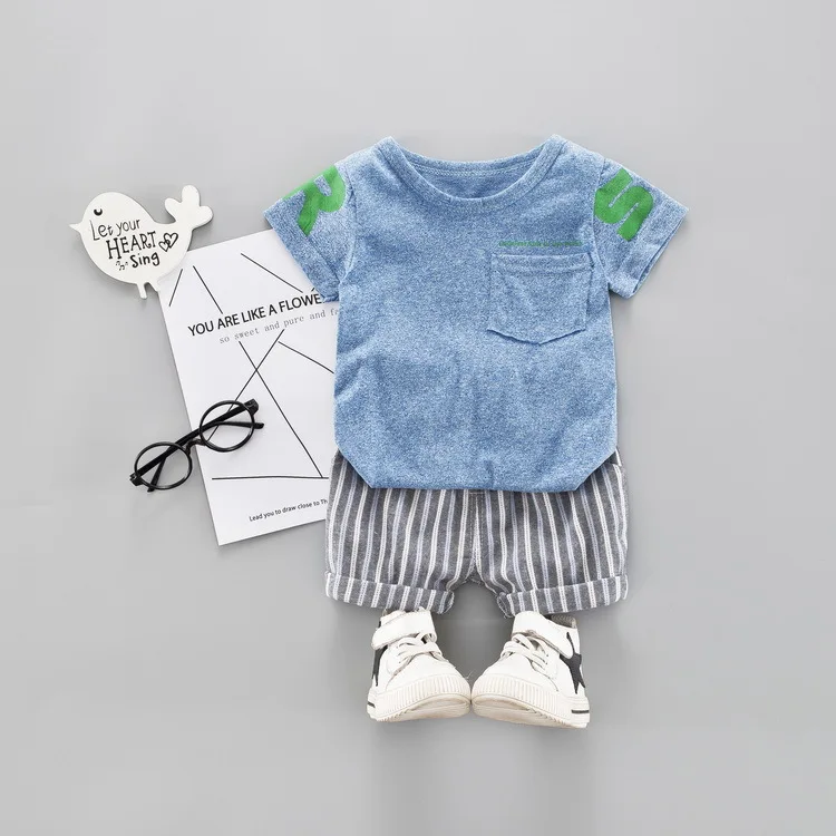

clothing sets Baby boy suit cotton Giraffe printing Tops+Shorts Clothes Set Boys Cute Short Sleeve Children Sets for kid
