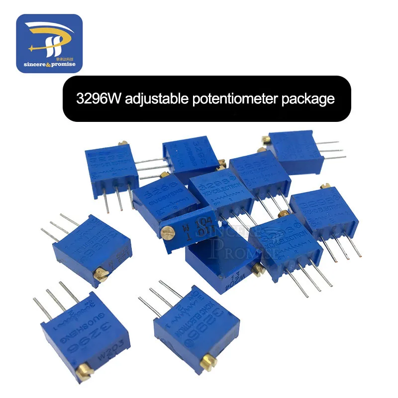 50 шт./лот 3296 Вт многооборотный Подстроечный резистор подстроечный потенциометр Комплект Высокая Точность 3296 переменный резистор 1K 2K 5K 10K 20K 50K 100K 200K 500K 1 м