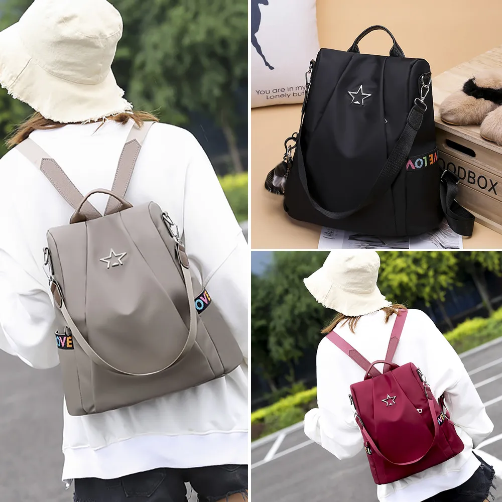 Backpack Women Anti-theft Oxford Backpack School Personality Wild Oxford Cloth Small Backpack Travel