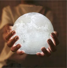 Moon Light,Glowing Moon Globe Light, 3D Glowing Moon Lamp With Stand, Luna Moon Lamp with 3 Colors(Cool/Warm White&Yellow)