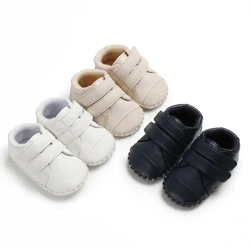 

US STOCK Newborn Boys Girls Sports Casual Sneaker Shoe Baby Leather Anti Slip Shoes Prewalker Soft First Walkers Soft Sneaker
