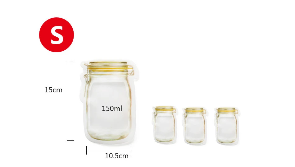 7 шт. Mason Jar с узором, сумки для хранения продуктов, набор, кухонный органайзер, детские закуски, закуски, свежие сумки, сумки для хранения продуктов