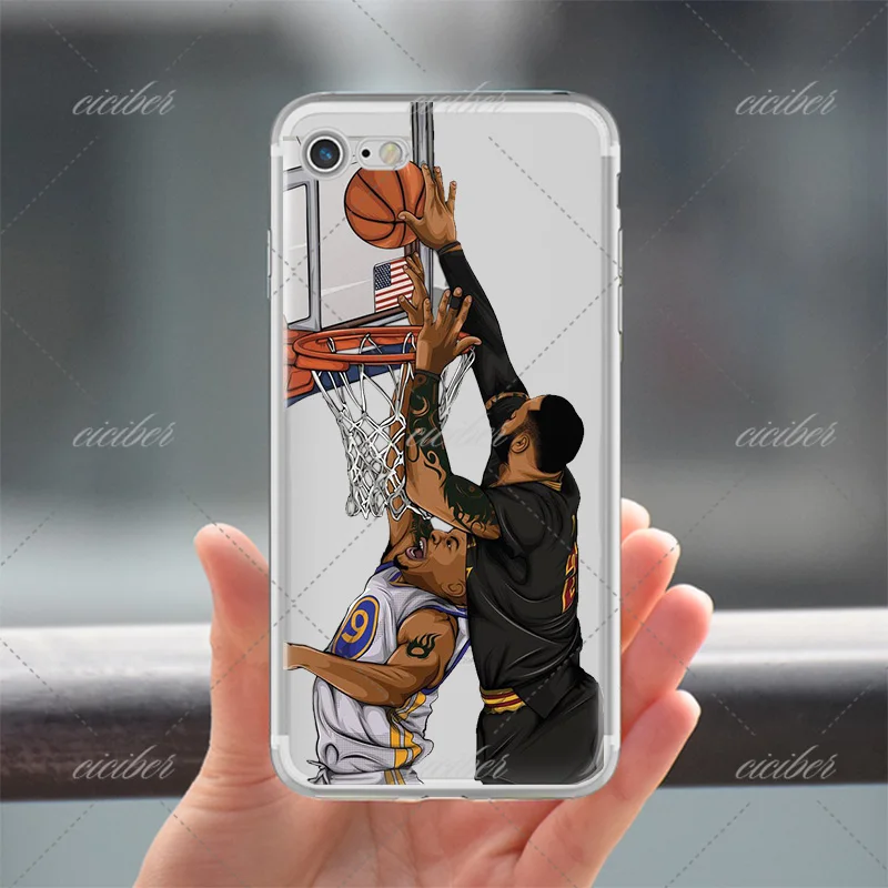 

ciciber Cartoon Sport Basketball James Kobe McGrady Soft Silicon Phone Cases Cover for IPhone 7 8 6 6S Plus 5S SE X XS Max XR