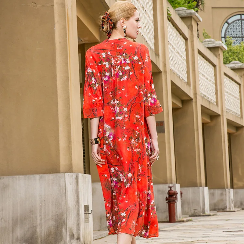 Lose 100Silk B Beach Hohe Party Kleid Printing Plus Qualit Size t Trail 2018 Neue Frauen Sommer IEDHW29