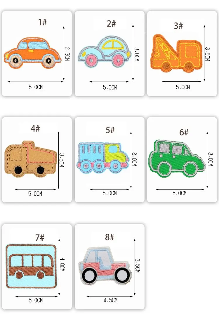 JOD мультфильм Авто ткань патч прикрепляется гладильная термо аппликации для детской одежды наклейки для шитья вышивка Diy патч