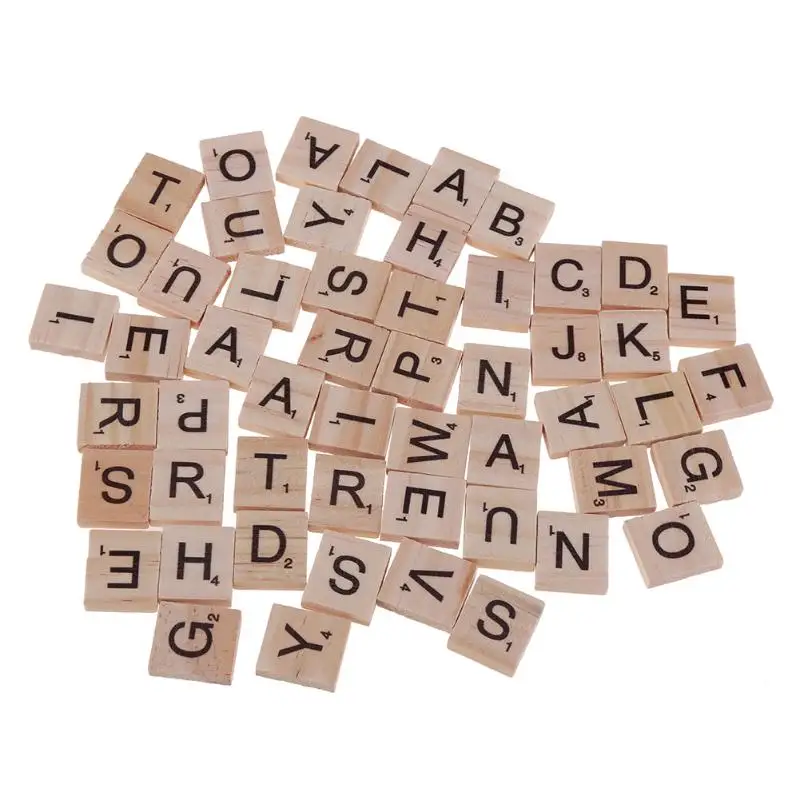 

MrY 100pcs Alphabet Block 26 English Letters Printed Wood Chips Educational Toy Wooden Alphabet Letters Block New