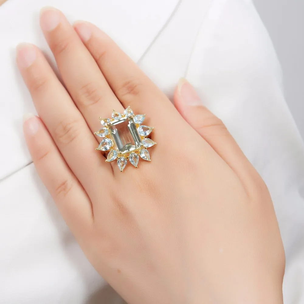 Bague Ringen, новая мода, морской Кристалл Голубой циркон, кольца для женщин, Свадебная вечеринка, золотой цвет, Ювелирное кольцо,, женские подарки