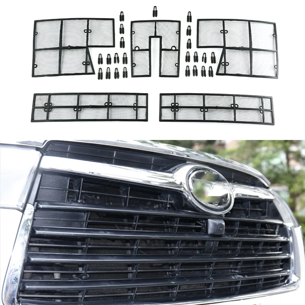 5 шт. Автомобильная сетка для скрининга насекомых Передняя Решетка Вставка Сетка для Toyota Highlander Kluger аксессуары