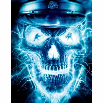 

5D DIY Diamond Painting "Fluorescent Skull" Embroidery Full Square Diamond Cross Stitch Rhinestone Mosaic Painting wedding Decor