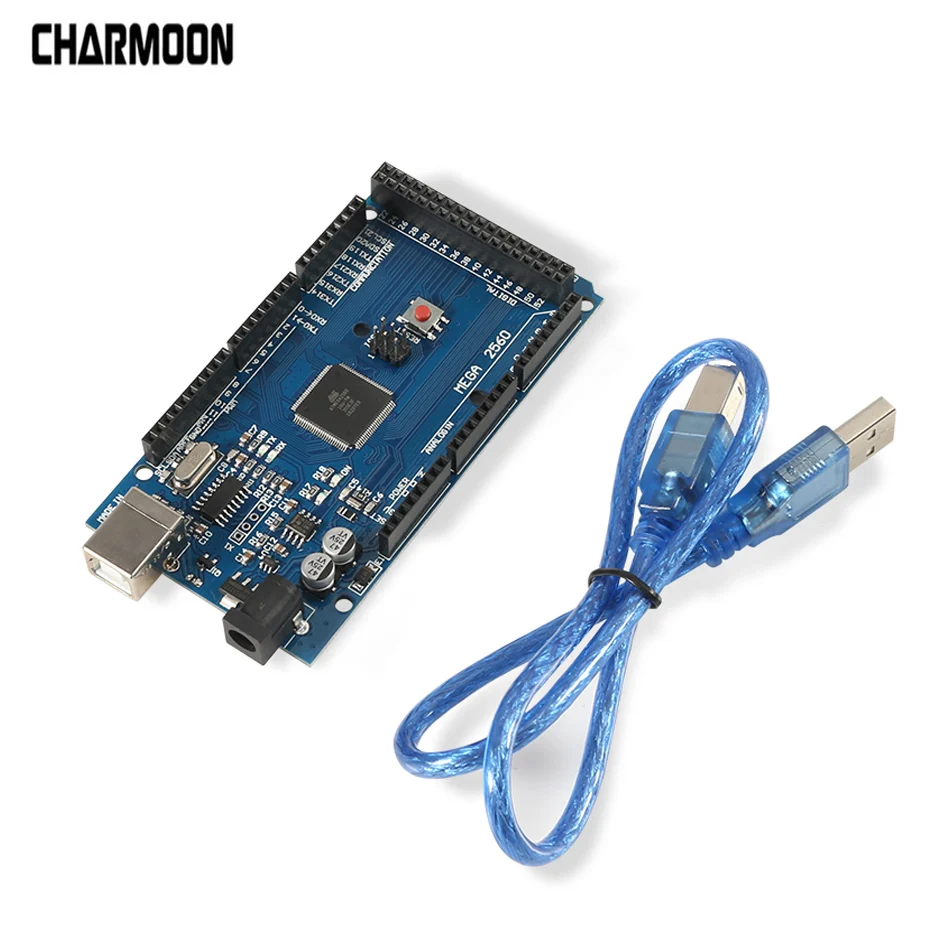 Для arduino MEGA2560 Mega 2560 R3 REV3 ATmega2560 16AU CH340G плата новый на USB кабель совместим|Детали и