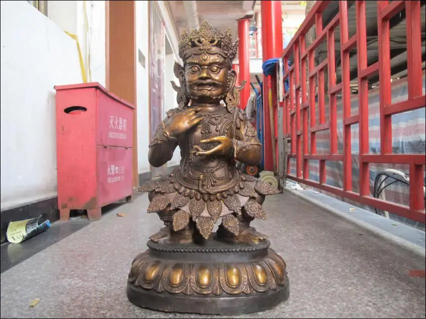 

bir 004610 23"Tibet Temple old Bronze Jambhala Buddhism Tantric Mahakala Buddha Statue