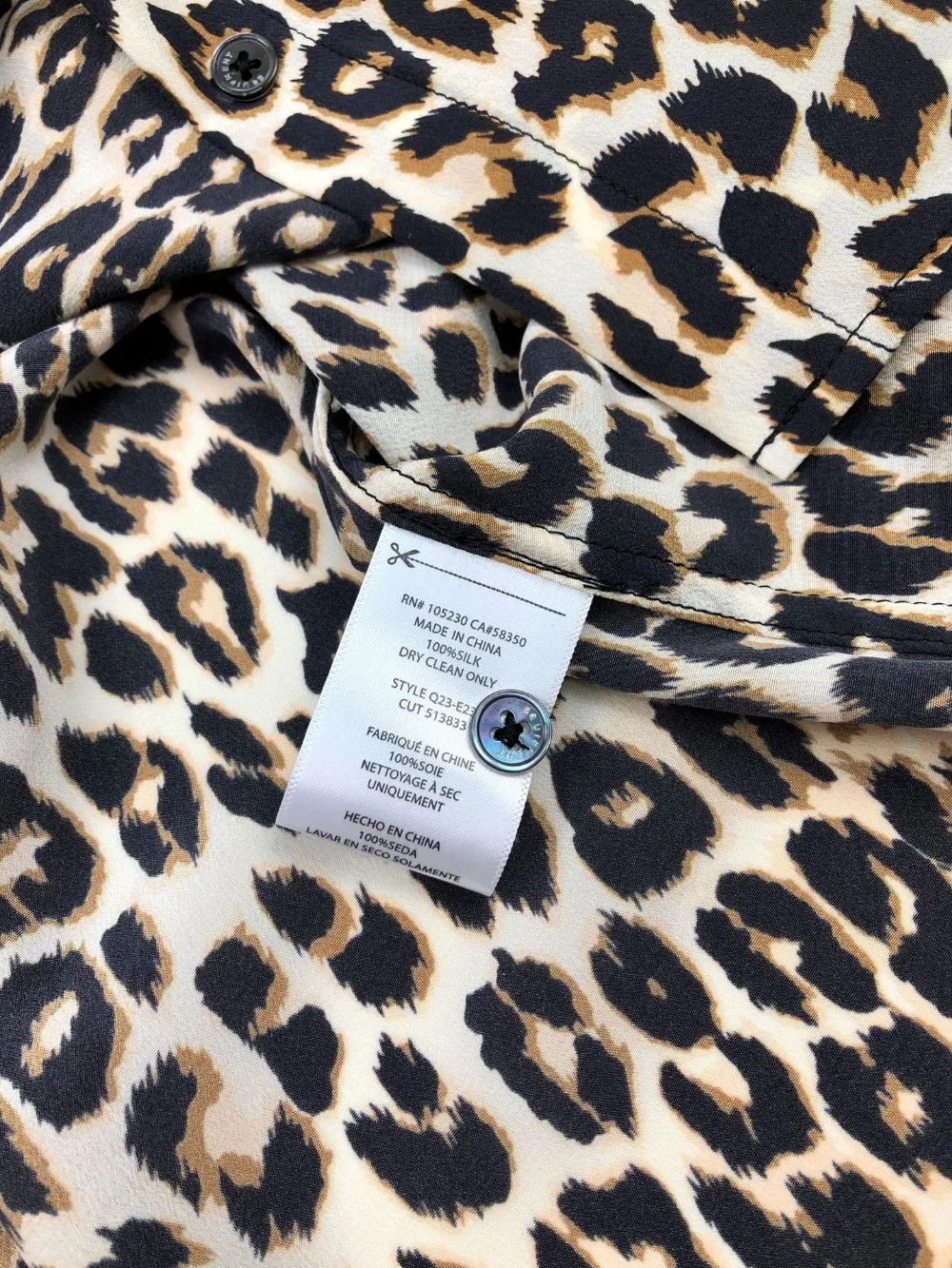 Натуральный шелк, блузка с животным принтом, леопардовая рубашка, шифоновая блуза, женская сексуальная блуза с v-образным вырезом, высокое качество, подиумная блуза