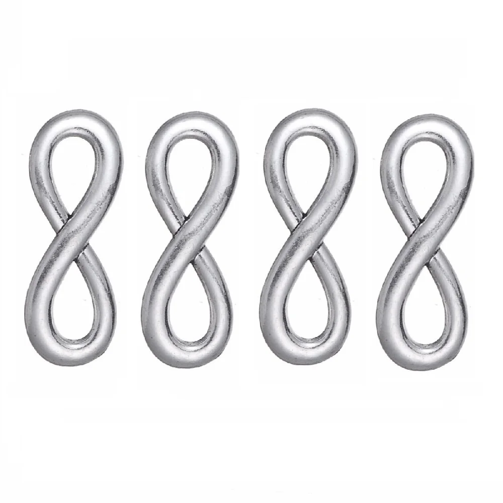 

100 pcs/ Lot Vintage Silver Tone 8 Infinity Sign Necklace Pendants Charms Connectors Jewelry DIY YY16