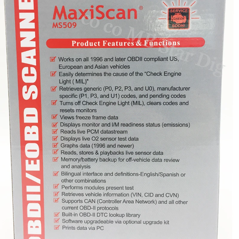 Автомобильный считыватель кода autel MS509 OBDII Авто OBD2 сканер Maxiscan MS509 автомобильный диагностический инструмент на нескольких языках