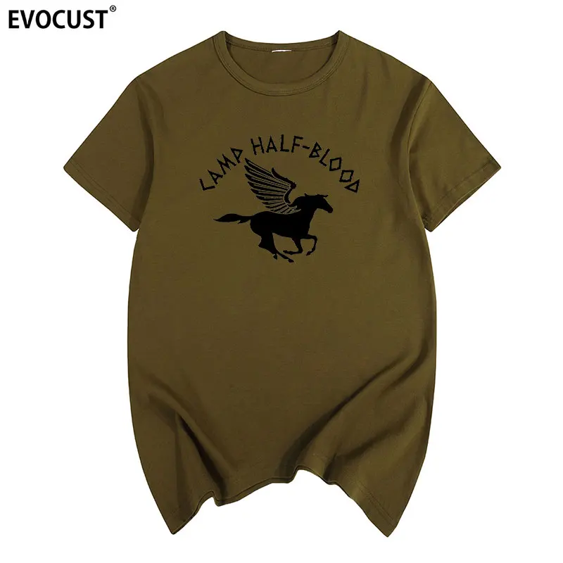 Camp half blood Percy Jackson, забавная летняя футболка с длинным островом, Хлопковая мужская футболка, новинка, wo, Мужская футболка, модная, Повседневная - Цвет: Army Green