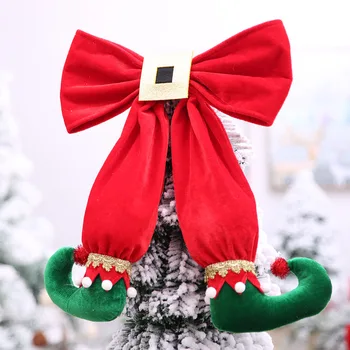

Christmas Tree Ornaments Large Elf Legs Red Bows Hanging Pendants Christmas Tree Toppers Christmas 2020 Decorations for Home