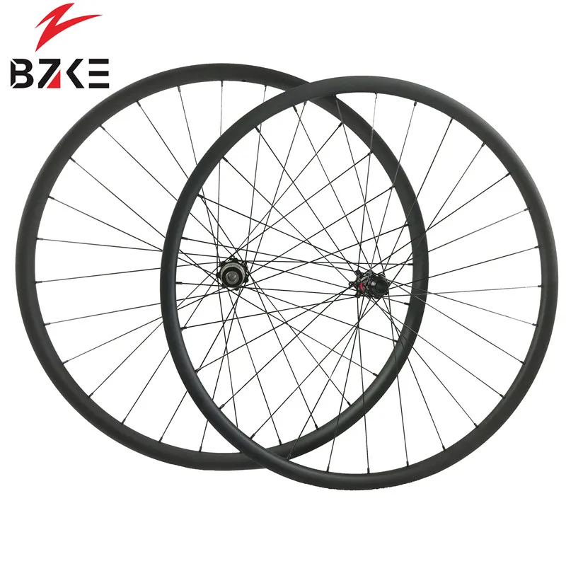 Discount BZKE carbon wheels 27.5er carbon mtb wheelset 100*12/142*12mm carbon rim with Novatec straight pull hubs 27.5" wheel for bicycle 4