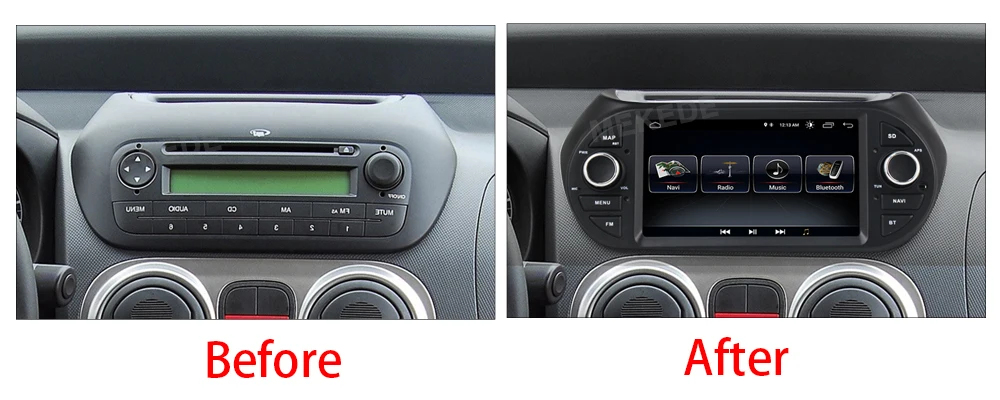 Discount Android 8.1 Car dvd Stereo Radio GPS Navigation For Fiat Fiorino Qubo Citroen Nemo Peugeot Bipper 2008-2010 2015 Auto Multimedia 1