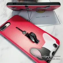 Собака для iPhone 5 5S SE 6 Plus 7 Plus чехол чехол, мягкий, из силиконового материала ТПУ PC кольцо стенд держатель телефонные чехлы для iPhone 6 6S 7 8 X Plus