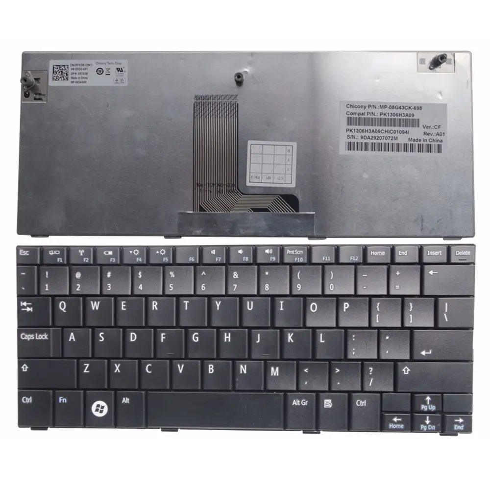 

US Black New English laptop keyboard For DELL mini 10 MINI 1011-10.1 PP19S 1010