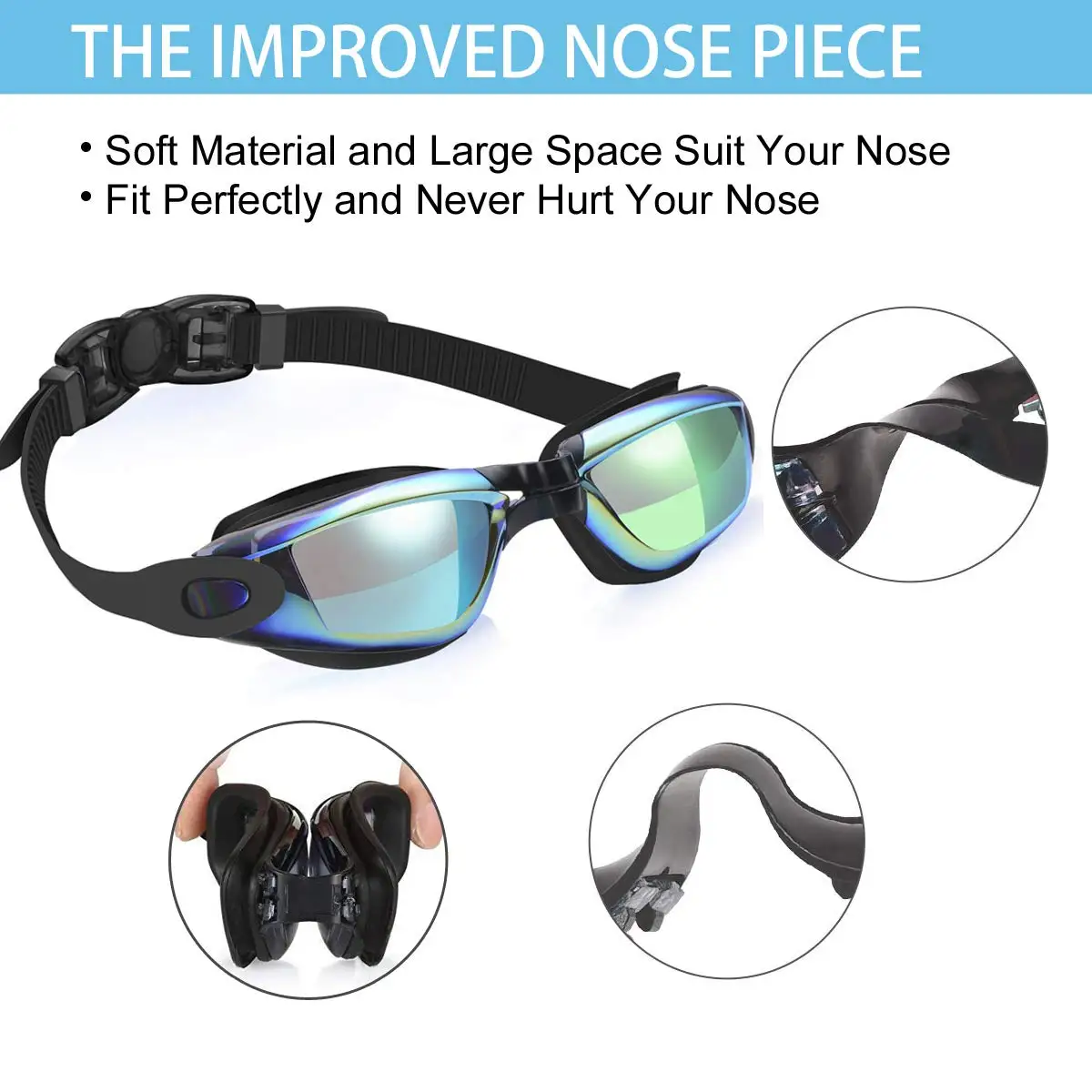Профессиональные очки для плавания Шапочки для бассейна Анти-туман УФ силиконовые очки для плавания чехол с носом наушник для мужчин и женщин спортивные очки