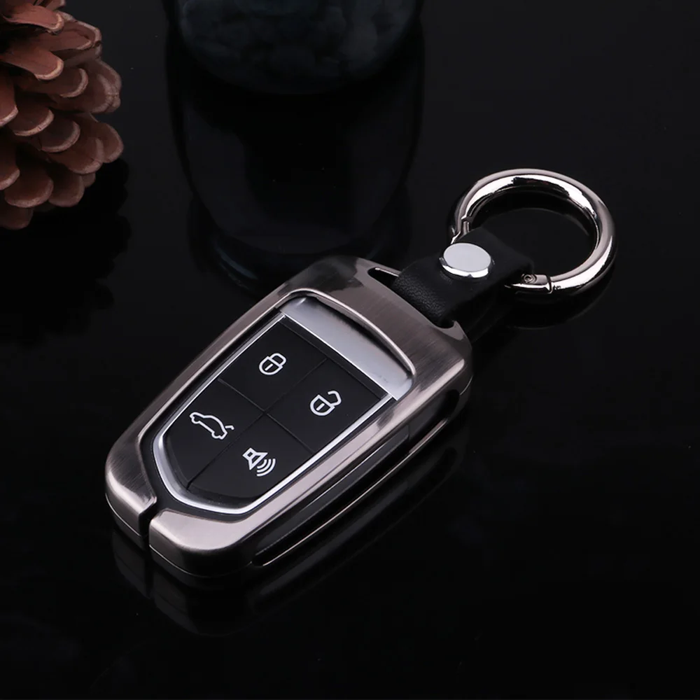 

ATOBABI Galvanized Alloy 4 Buttons Smart key Case Cover Fob Holder For Borgward BX5 BX7 Keys Keychain Car Styling Auto Accessory