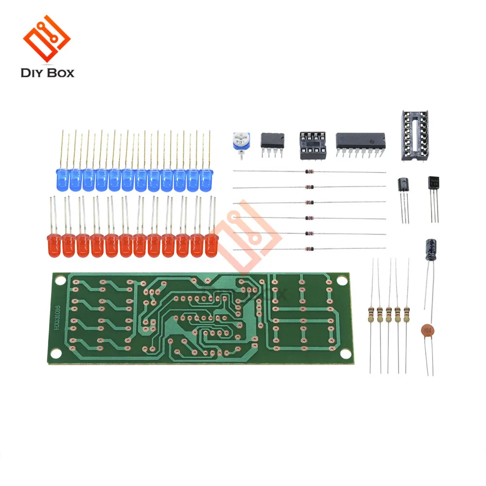 

Red Blue Double Color Flashing Lights Kit Strobe NE555 + CD4017 Practice Learning DIY Kits Electronic Suite