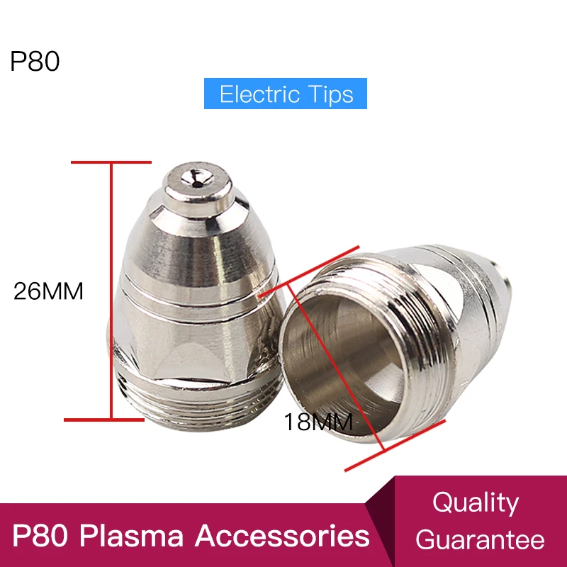  20pcs P80 Consumables Tips and Electrodefor 80A 100A Air Plasma Cutter CUT80 CUT100 and WSM Welding