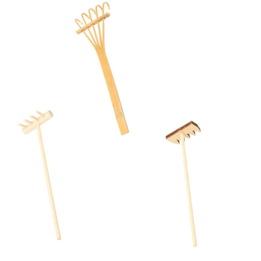3Pcs Mini Rake for Zen Garden Sand Tabletop Meditation Feng Shui Decor