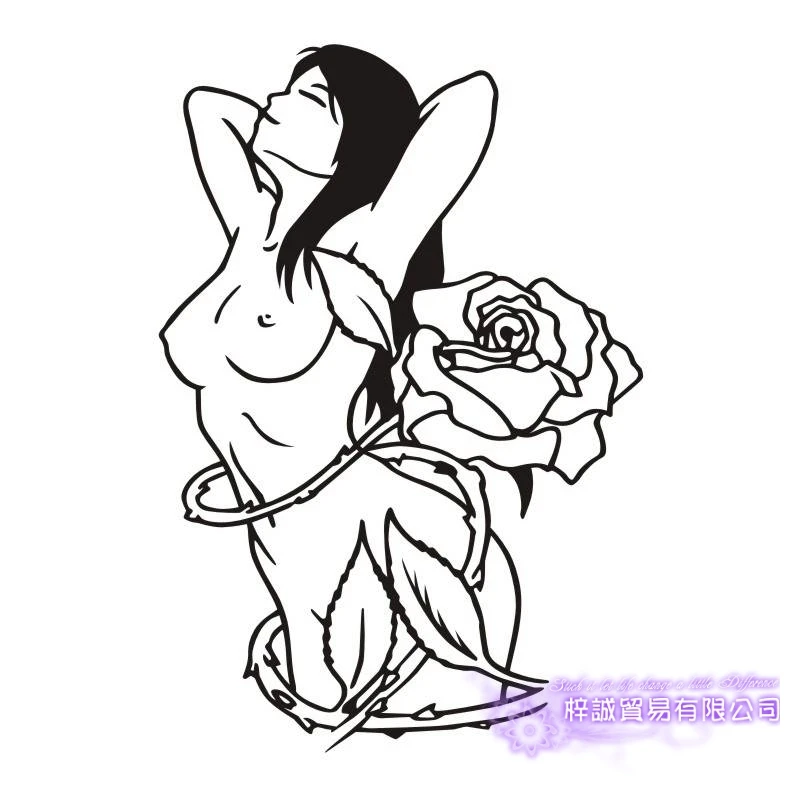 DCTAL Sexy Girl Decal Beauty Body Naked Sticker Wall Bathroom Woman Girl Wall KTV Pub Bar Shop Sticker
