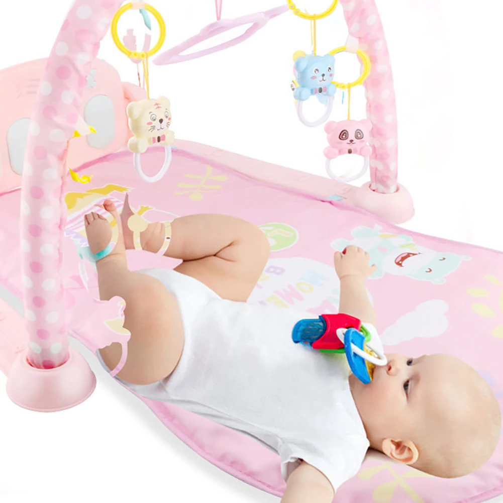 Quadro de Fitness Multifuncional Macio Bebê Jogar Goma Esteira Atividade Piano Pedal Música Cama Sino Gym Brinquedo Piso Crawl Cobertor Tapete 2 Cheap Academia de bebê