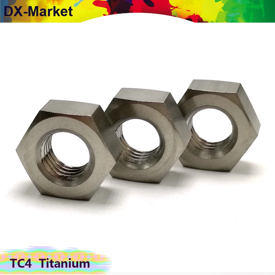M5 m6 m8 m10 титановые шестигранные гайки 20 шт./лот Gr5 гайка из титанового сплава TC4
