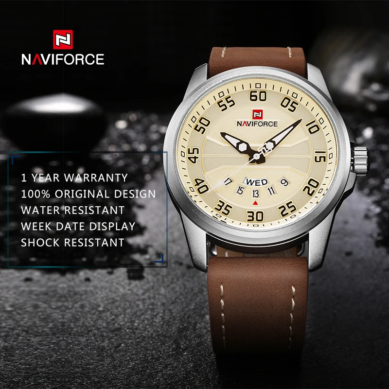 Часы наручные NAVIFORCE Мужские кварцевые роскошные брендовые армейские в стиле
