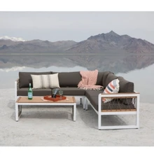 Новое поступление качественная садовая мебель простой алюминиевый диван для дивана на открытом воздухе набор