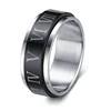 Wide 8mm Stainless Steel Wedding Ring Roman Number Black Cool Rotatable Punk Rings for Men Women Fashion Jewelry ► Photo 3/4