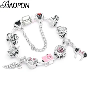 

BAOPON Dropshopping High Quality Crystal Camera Beads Charm Bracelets DIY European Fine Bracelets For Women Jewelry Gift