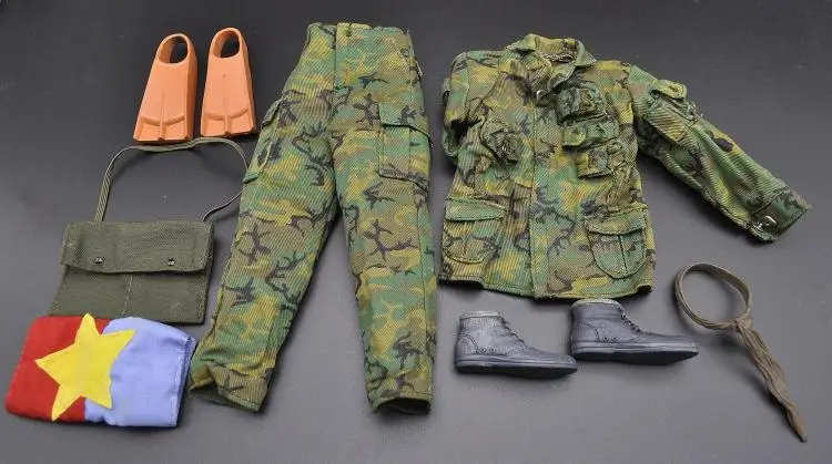 16 Modern Special Army's Jungle Camo Tactical Combat Coat Pants   Shoes with Accessories for 12''Action Figures Bodies